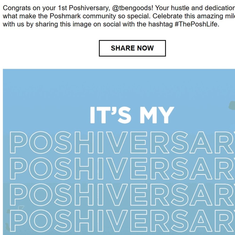 1 Year on Poshmark! Yah!